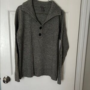 H&M Gray Knit Sweater with Buttons